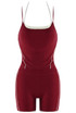 Double Strap Contrast Piping Vest And Shorts Set