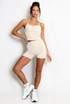 Double Strap Contrast Piping Vest And Shorts Set