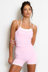 Double Strap Contrast Piping Vest And Shorts Set
