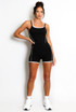Double Strap Contrast Piping Vest And Shorts Set