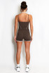 Double Strap Contrast Piping Vest And Shorts Set