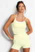Double Strap Contrast Piping Vest And Shorts Set