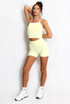 Double Strap Contrast Piping Vest And Shorts Set