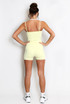 Double Strap Contrast Piping Vest And Shorts Set