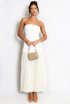 Chiffon Pleated Bandeau Maxi Dress