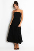 Chiffon Pleated Bandeau Maxi Dress