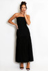 Chiffon Pleated Bandeau Maxi Dress