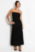 Chiffon Pleated Bandeau Maxi Dress