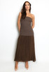 Chiffon Pleated Bandeau Maxi Dress
