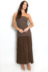 Chiffon Pleated Bandeau Maxi Dress