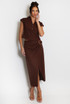 Linen Wrap Skirt With Buckle Detail