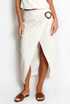 Linen Wrap Skirt With Buckle Detail