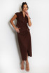 Linen Cropped Blouse And Wrap Skirt Set