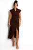 Linen Cropped Blouse And Wrap Skirt Set