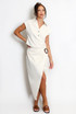 Linen Cropped Blouse And Wrap Skirt Set