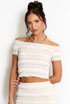 Lace Panelled Bardot Top