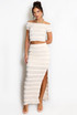 Lace Panelled Bardot Top And Skirt Set