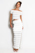 Lace Panelled Bardot Top And Skirt Set