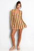 Zig Zag Ring Plunge Neck Mini Dress