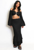 Textured Ruffled Hem Skirt