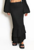 Textured Ruffled Hem Skirt