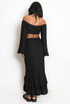 Textured Ruffled Hem Skirt