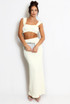 Shirred Milk Maid Top And Skirt Set