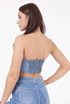 Cropped Denim Corset Top