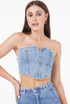 Cropped Denim Corset Top
