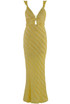 Crinkle Ruffles Trim Maxi Dress