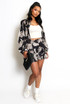 Leopard Print Bomber Jacket and Shorts Set