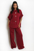 Sun Button Blouse And Trousers Set