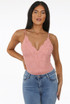 Lace Crochet Cami Bodysuit 