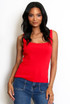 Square Neck Fine Knit Vest Top