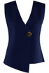 Fine Knit One Button Asymmetric Waistcoat 