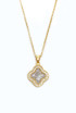 Chunky Diamante Clover Pendant Necklace