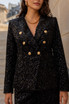 Brown Sequin Double Breasted Blazer