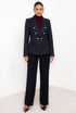 Sequin Tweed Double Breasted Blazer