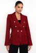 Sequin Tweed Double Breasted Blazer