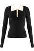 Fine Knit Contrast Collar Top