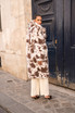 Cow Print Faux Fur Coat