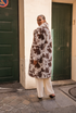 Cow Print Faux Fur Coat