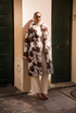 Cow Print Faux Fur Coat