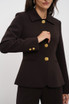 Embossed Button Tailored Blazer With Collar