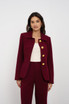 Embossed Button Tailored Blazer With Collar