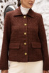  Tweed Sequin Boxy Blazer