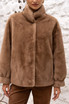 High Neck Faux Fur Jacket