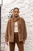 High Neck Faux Fur Jacket