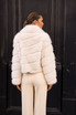 Diagonal Panel Faux Fur Jacket