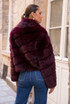 Diagonal Panel Faux Fur Jacket